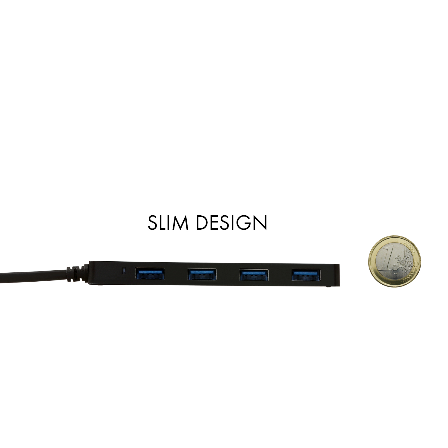 HUB I-TEC USB-C DELGADO CON 4 PUERTOS USB 3.0 CON CABLE INTEGRADO 20CM
