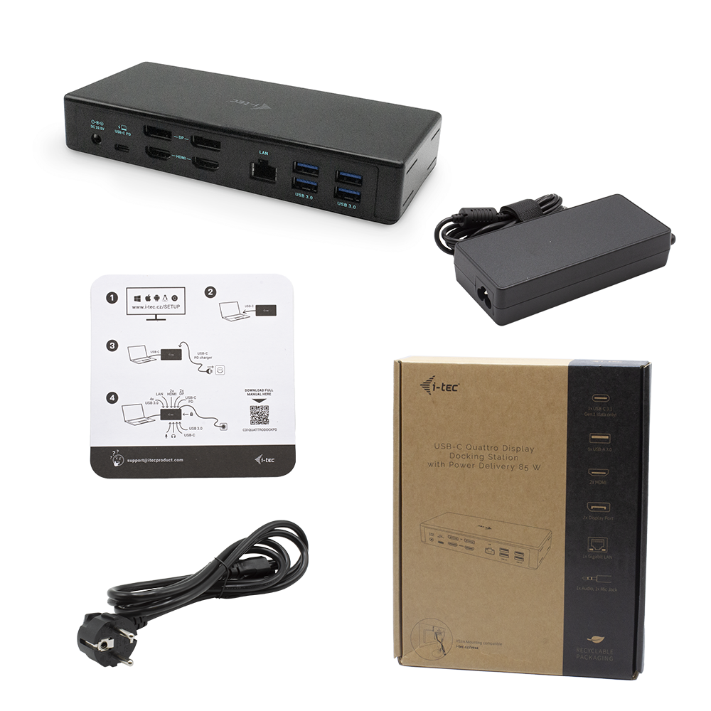 DOCKING STATION I-TEC USB-C QUATTRO CON POWER DELIVERY 85W