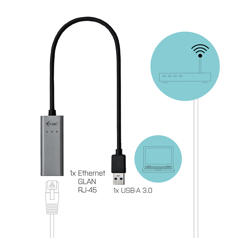 ADAPTADOR TARJETA DE RED I-TEC USB 3.0 A GIGABIT ETHERNET 10/100/1000 MBPS