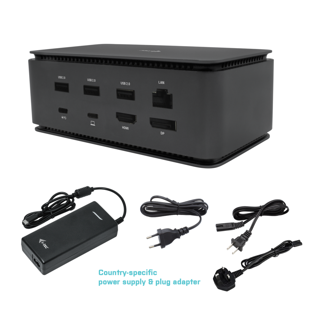 DOCKING STATION I-TEC DUAL 4K HDMI DP / PD 80 W + I-TEC UNIVERSAL CHARGER 100 W