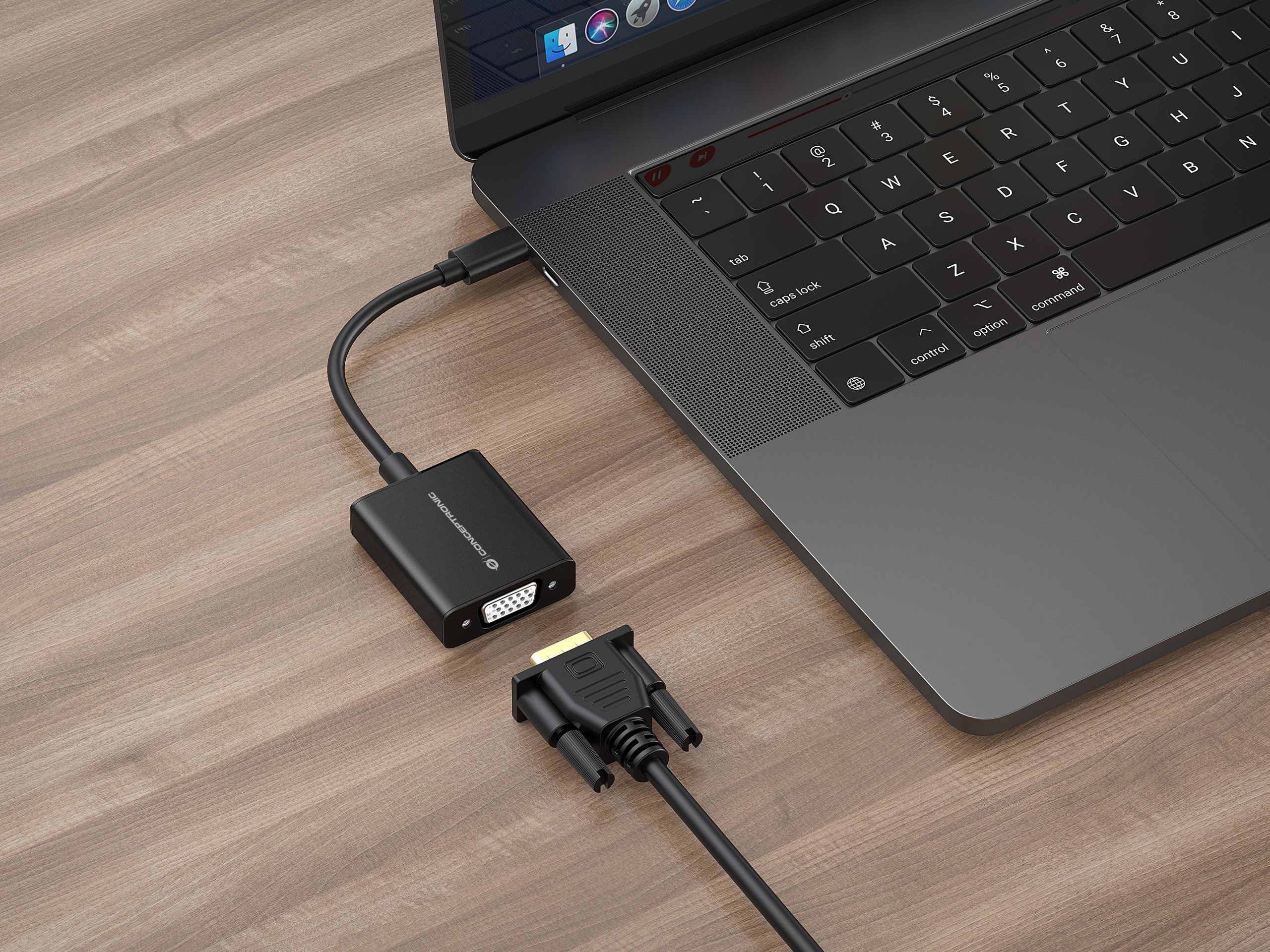 ADAPTADOR USB TIPO C A VGA CONCEPTRONIC 10.8CM / MACHO-HEMBRA / NEGRO