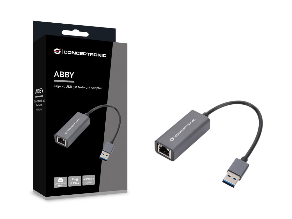 ADAPTADOR USB 3.2 A RJ45 CONCEPTRONIC MACHO-HEMBRA / COMPATIBLE CON NINTENDO SWITCH