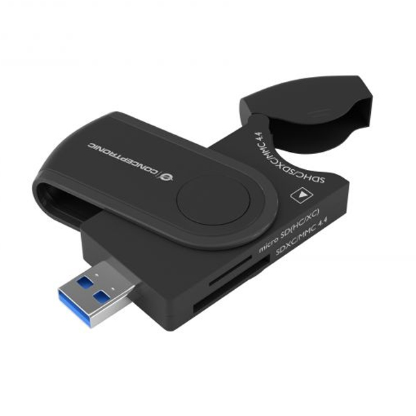 LECTOR DE TARJETAS EXTERNO USB 3.0 4 EN 1 CONCEPTRONIC BIAN04B SD/SDHC/SDXC MICRO SD/ T FLASH