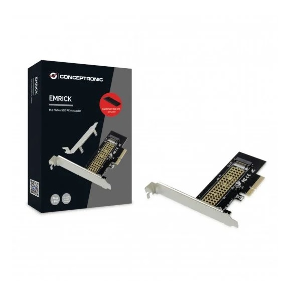 TARJETA CONTROLADORA CONCEPTRONIC EMRICK05BS PCI EXPRESS A DISCO SSD M2 CON DISIPADOR DE ALUMINIO ( NO COMPATIBLE M2 CLAVE B)