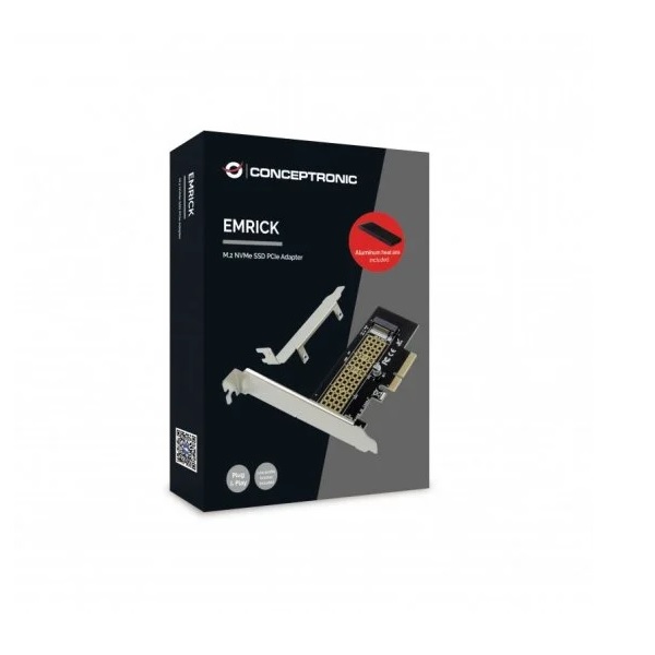 TARJETA CONTROLADORA CONCEPTRONIC EMRICK05BS PCI EXPRESS A DISCO SSD M2 CON DISIPADOR DE ALUMINIO ( NO COMPATIBLE M2 CLAVE B)