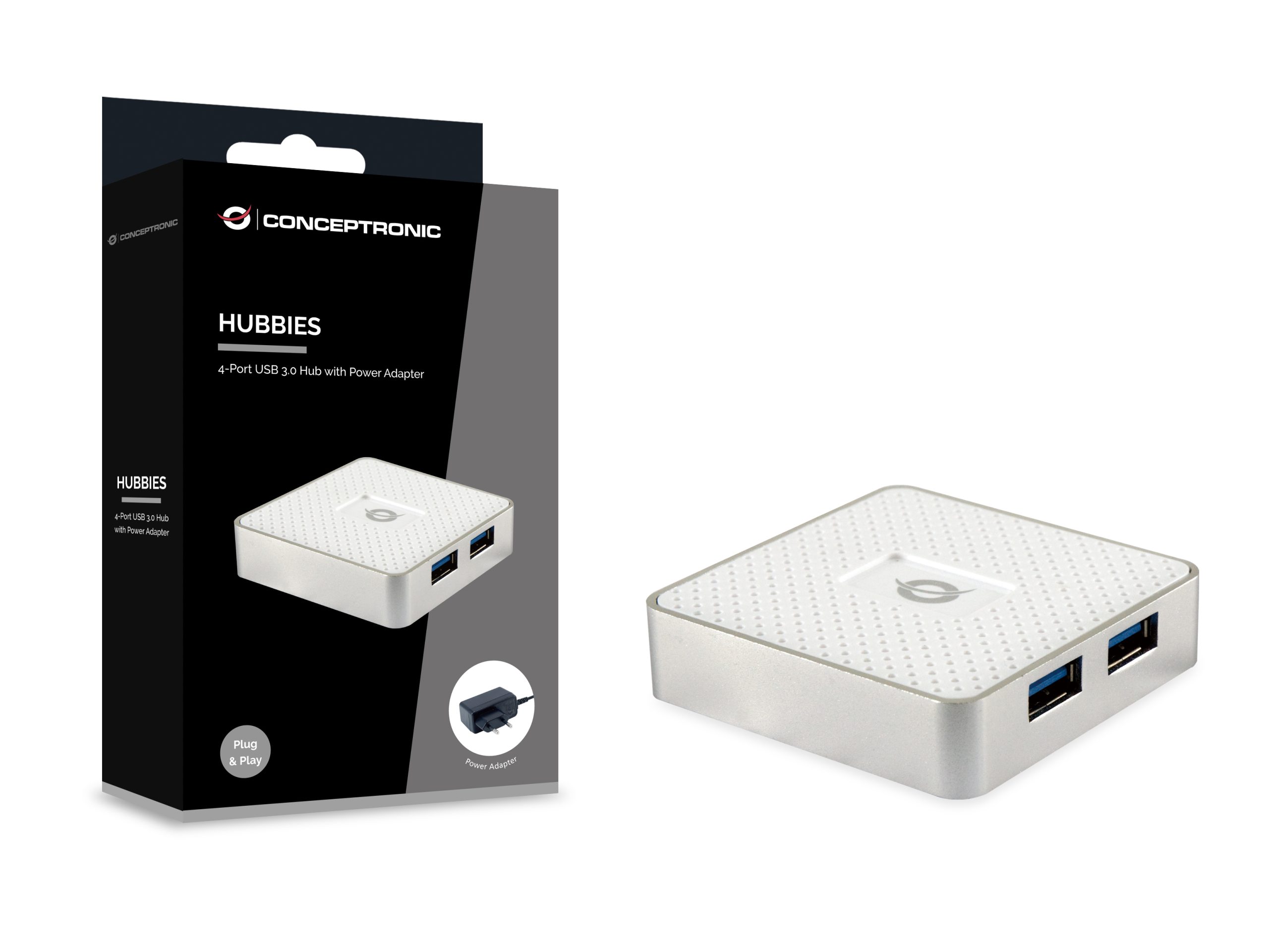 HUB USB 3.0 CONCEPTRONIC HUBBIES03W 4 X USB 3.0