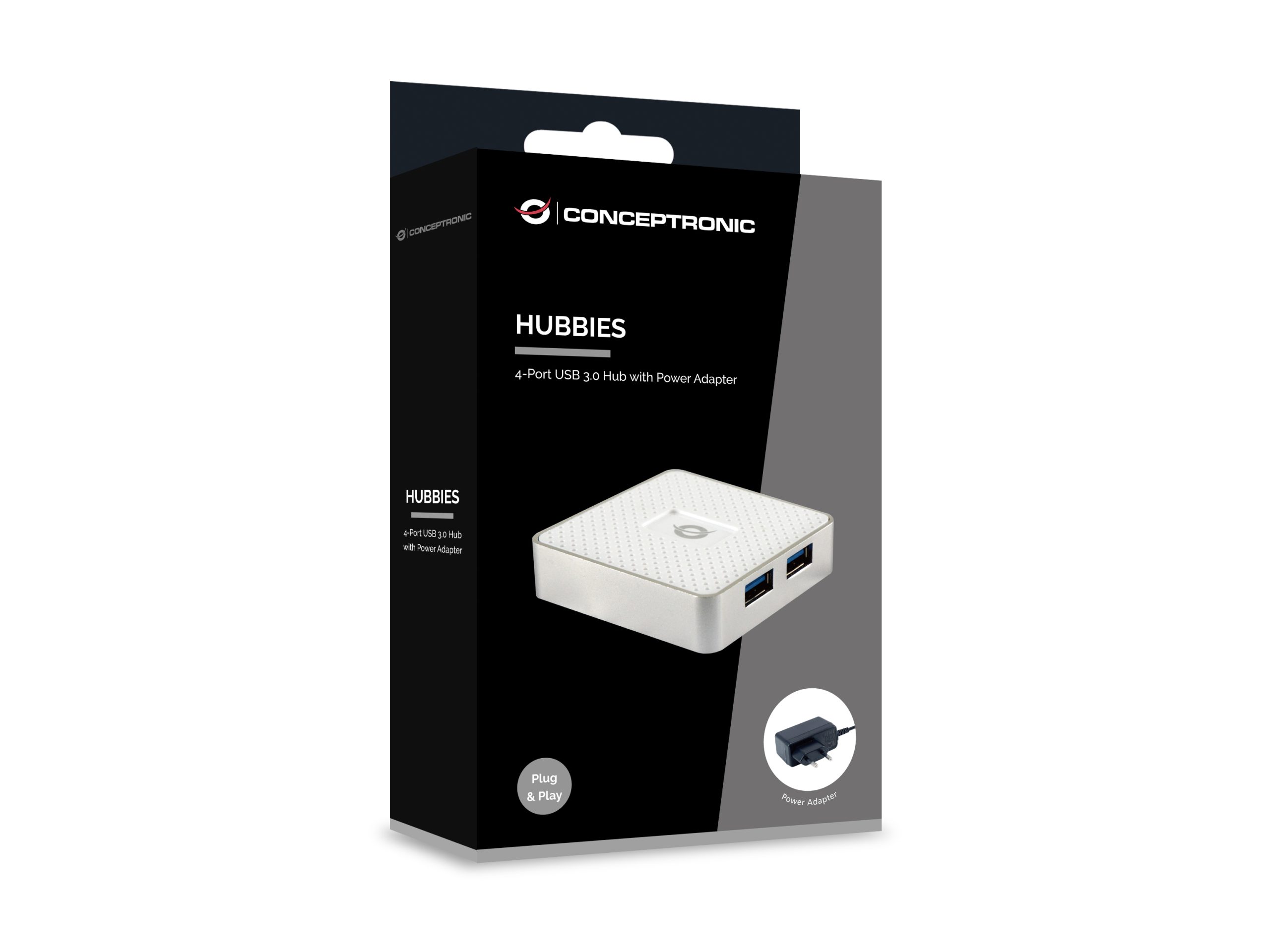 HUB USB 3.0 CONCEPTRONIC HUBBIES03W 4 X USB 3.0