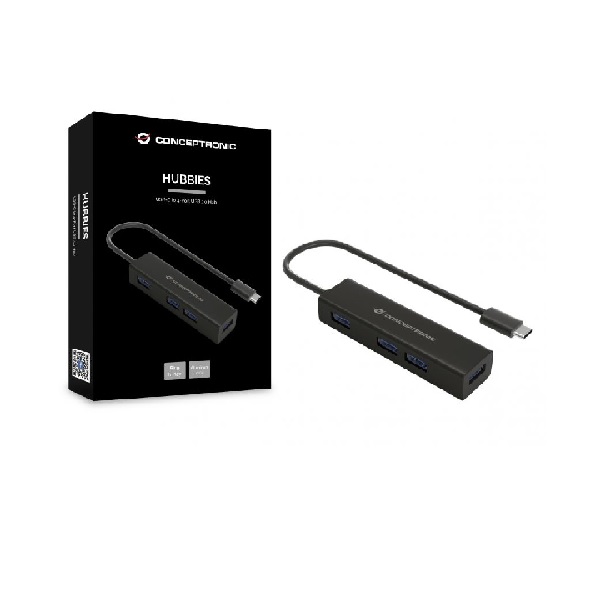 HUB USB TIPO C CONCEPTRONIC HUBBIES07B 4 X USB 3.0 / ALUMINIO