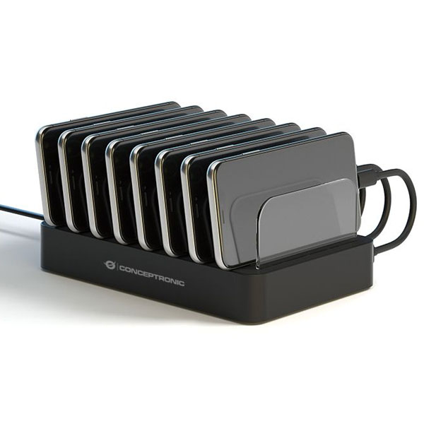 ESTACION DE CARGA CONCEPTRONIC OZUL02B PD 6 X USB TIPO A / 2 X USB TIPO C / 75W