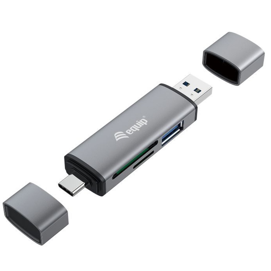 LECTOR DE TARJETAS USB TIPO A / USB TIPO C EQUIP LIFE USB 3.0/ SD/ MICRO SD