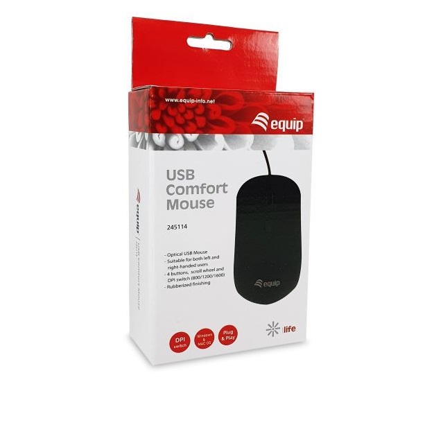 MOUSE RATON EQUIP LIFE OPTICO / USB / 1600DPI