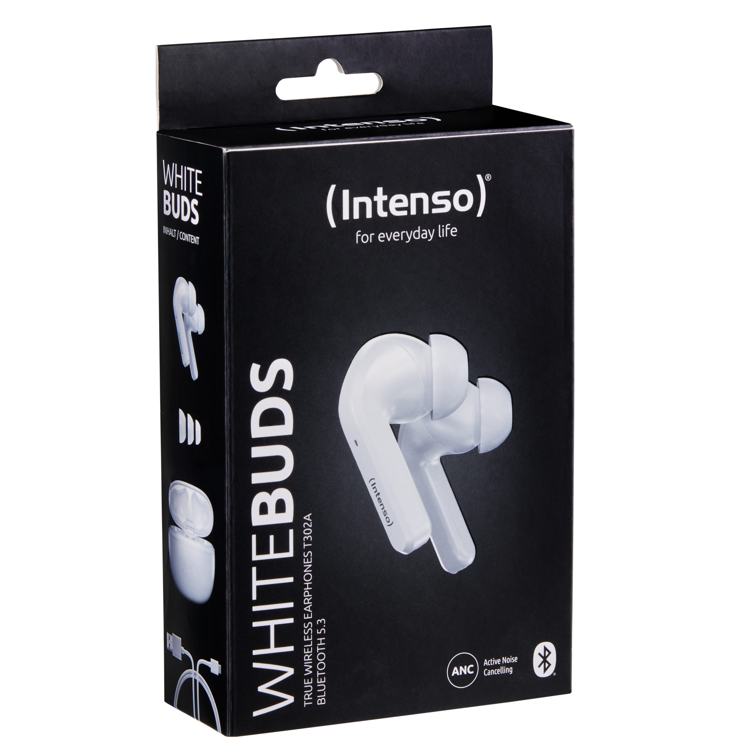 AURICULARES BLUETOOTH INTENSO BUDS T300A TWS CON ANC BLANCO INALAMBRICO