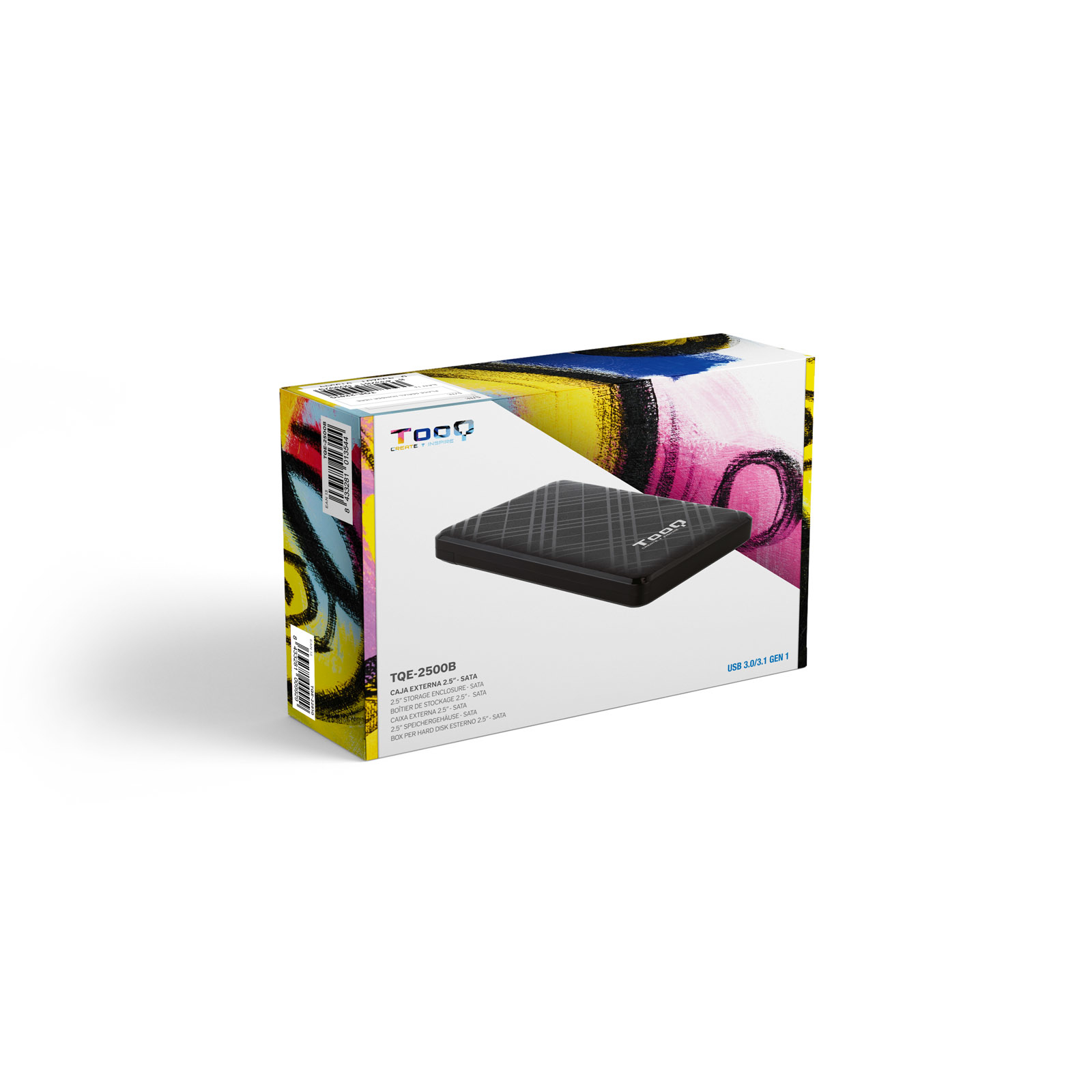CARCASA DISCO DURO TOOQ TQE-2500B 2.5" USB TIPO B NEGRA