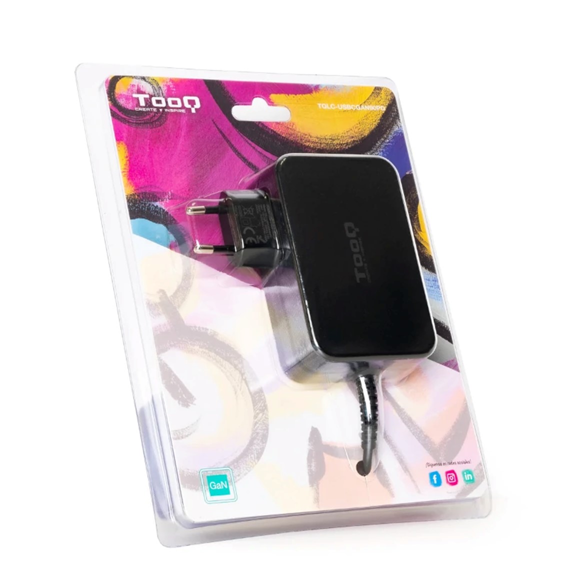 CARGADOR PORTATIL TOOQ GAN 90W USB TIPO C