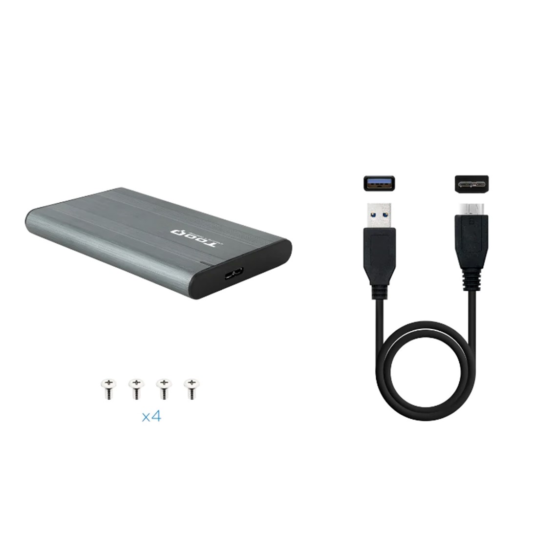 CARCASA DISCO DURO TOOQ TQE-2503G PARA SSD 2.5" USB TIPO B NEGRA