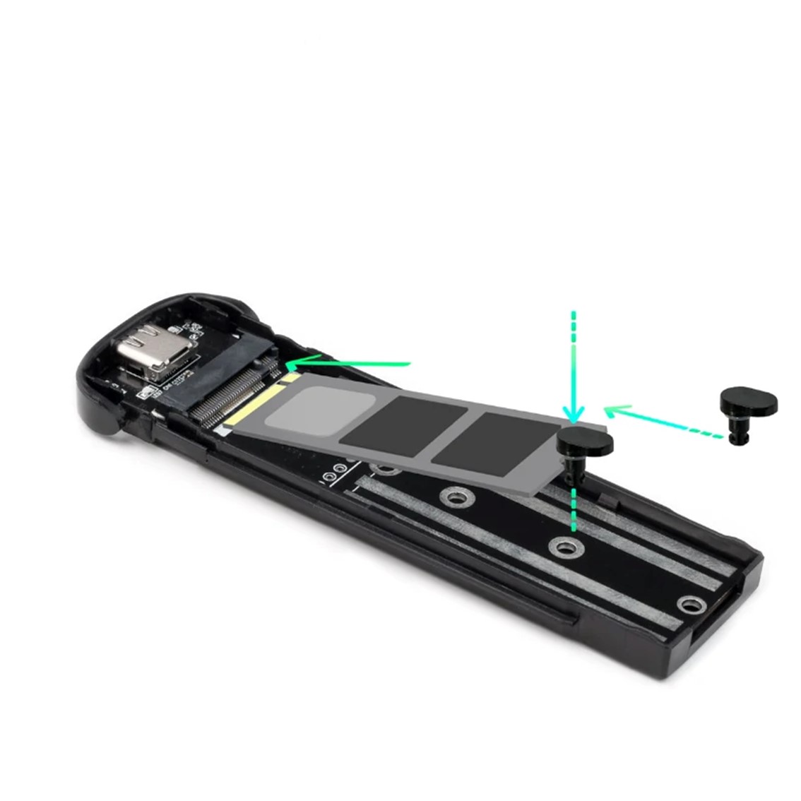 CARCASA DISCO DURO TOOQ TQE-2201R PARA SSD M.2 USB-C NEGRA
