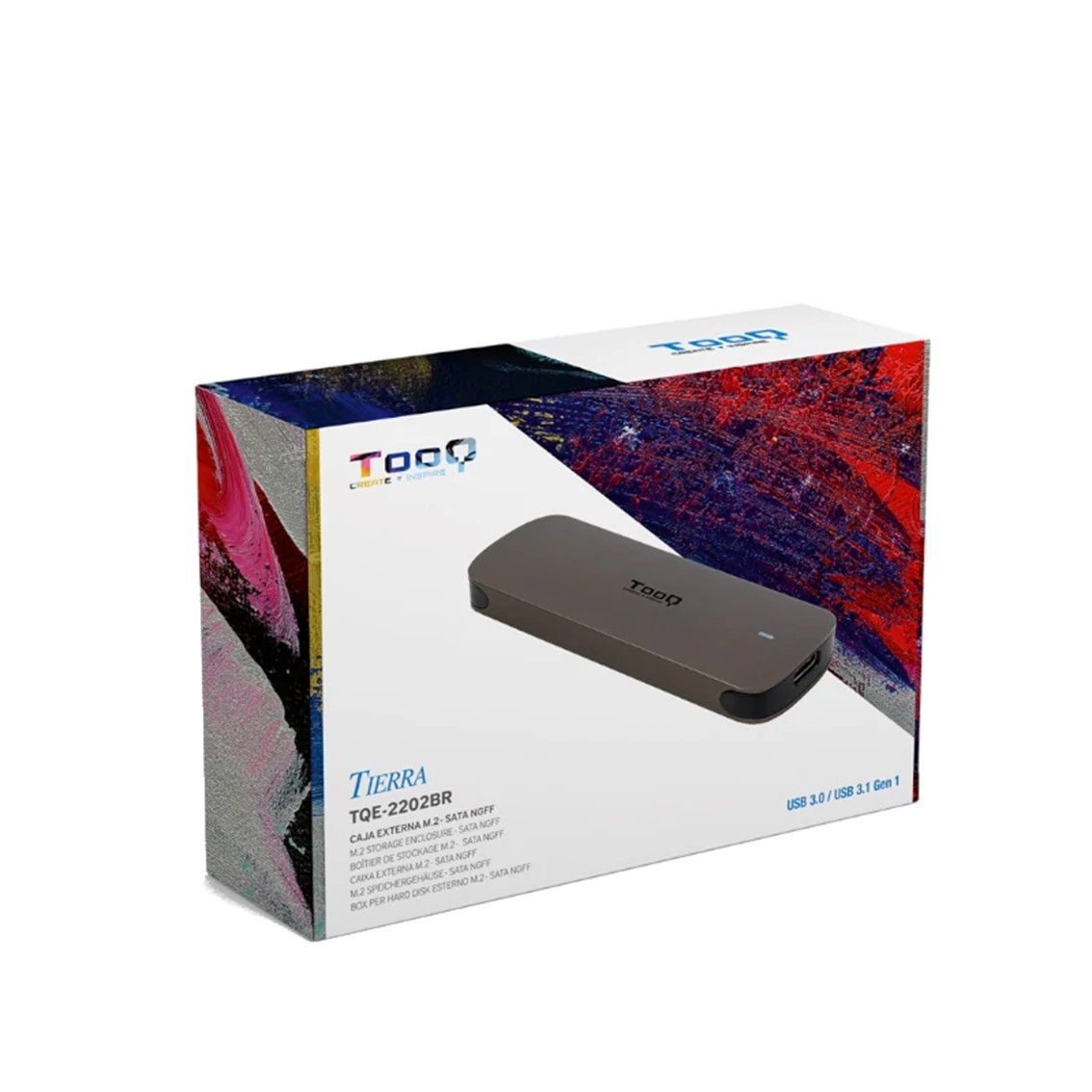 CARCASA DISCO DURO TOOQ TQE-2202BR PARA SSD M.2 USB TIPO C MARRON