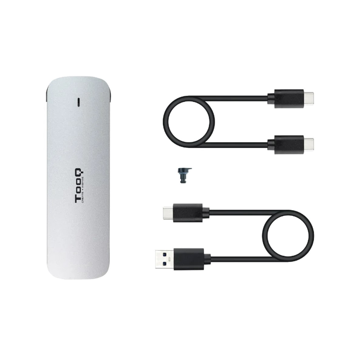 CARCASA DISCO DURO TOOQ TQE-2202S PARA SSD M.2 USB TIPO C PLATA