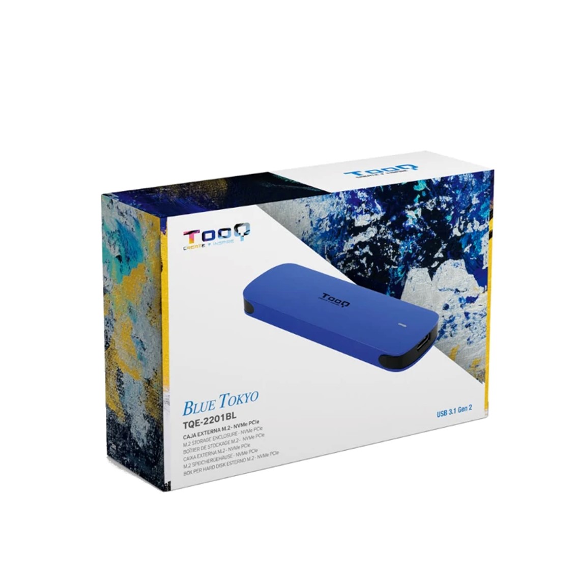 CARCASA DISCO DURO TOOQ TQE-2201R PARA SSD M.2 USB-C AZUL