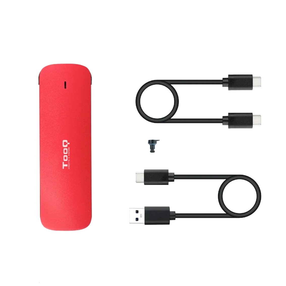 CARCASA DISCO DURO TOOQ TQE-2201R PARA SSD M.2 USB-C ROJA