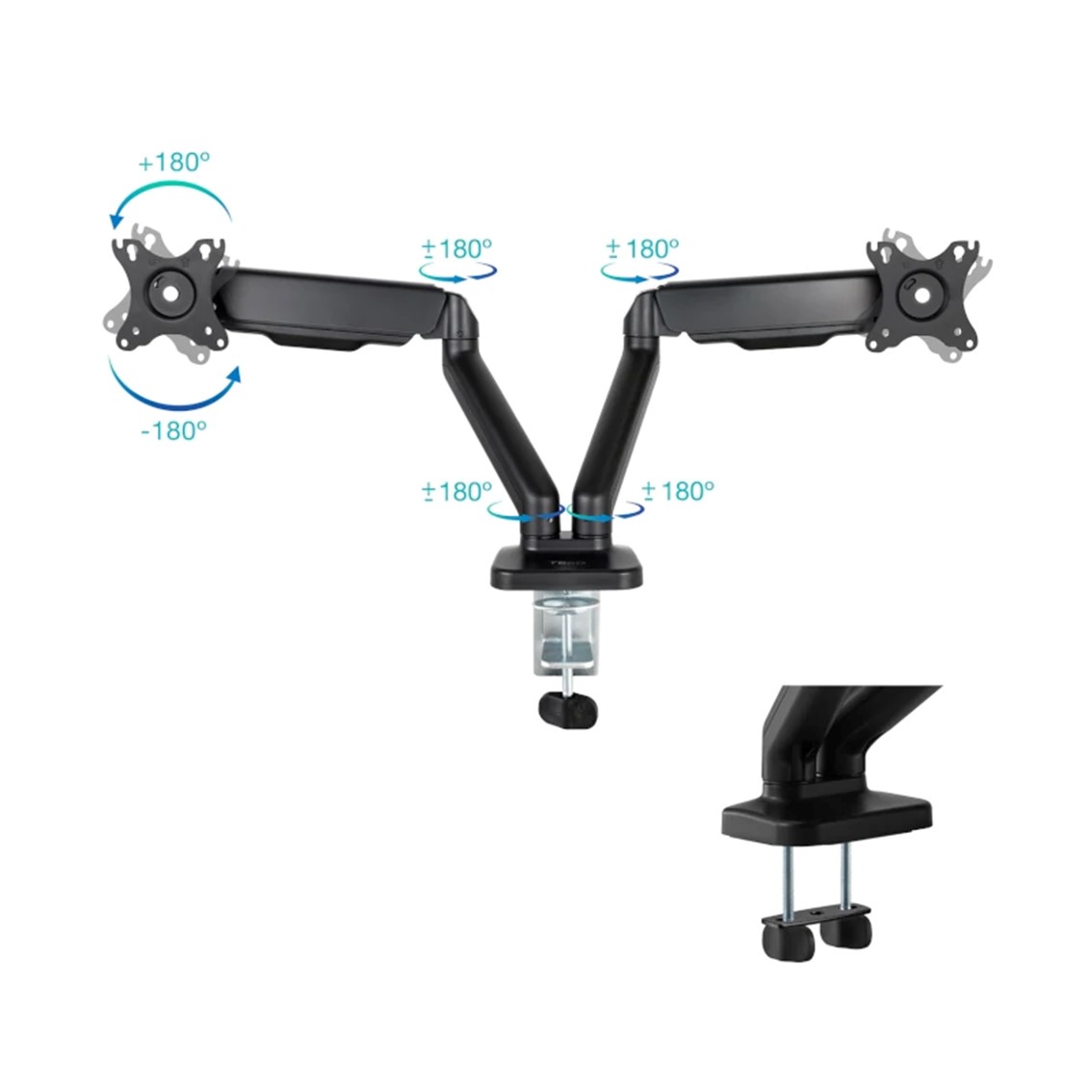 SOPORTE MESA TOOQ 2 BRAZOS HASTA 32" 100X100 MAX 9KG
