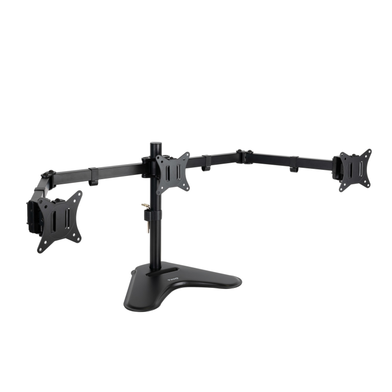 SOPORTE MESA TOOQ 3 PANTALLAS GIRA INCLI 3 BRAZOS 17-27 NEGRO