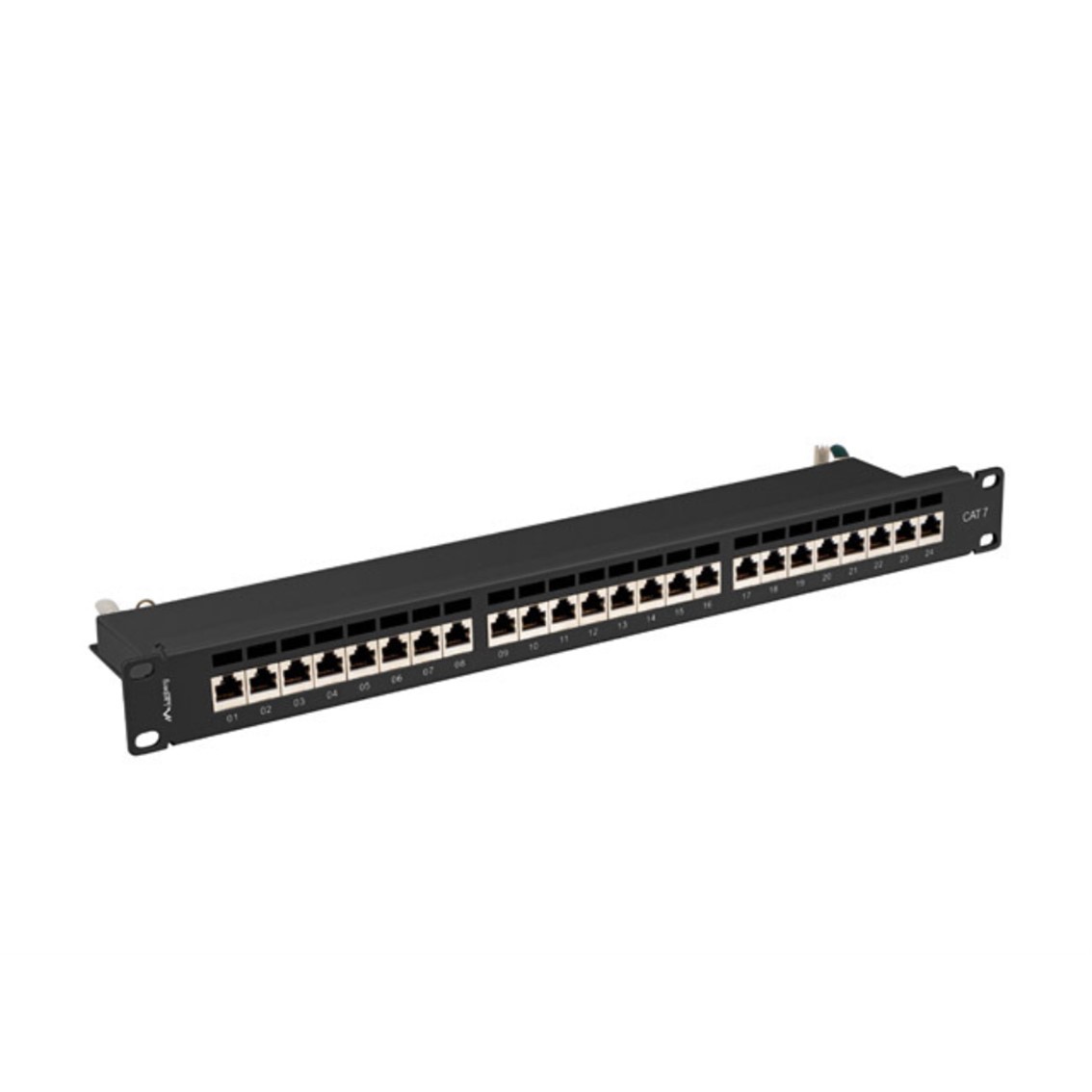 PATCH PANEL LANBERG 24 PUERTOS 1U CAT.7 FTP 19" NEGRO