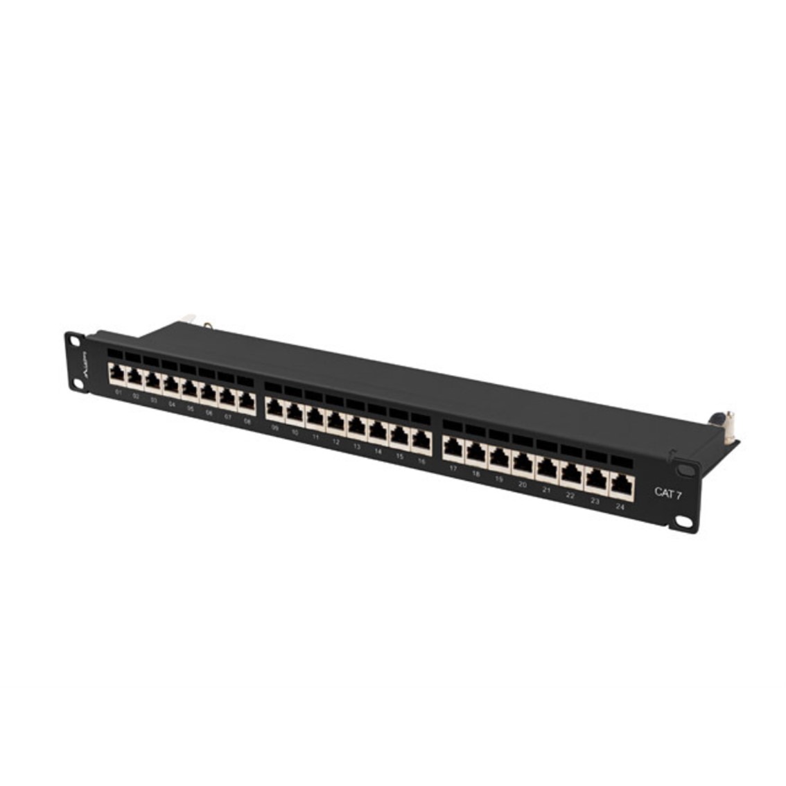 PATCH PANEL LANBERG 24 PUERTOS 1U CAT.7 FTP 19" NEGRO