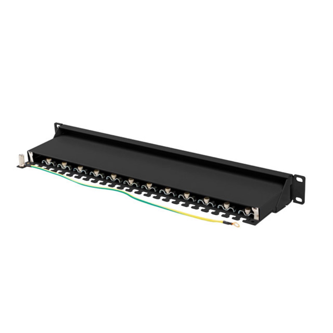 PATCH PANEL LANBERG 24 PUERTOS 1U CAT.7 FTP 19" NEGRO