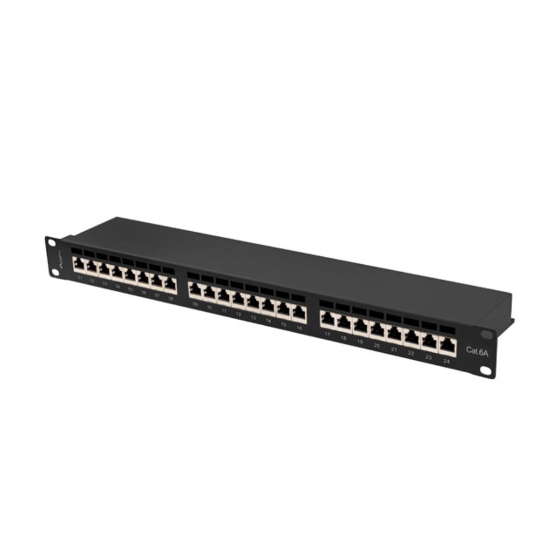 PATCH PANEL LANBERG 24 PUERTOS 1U CAT.6A FTP 19" NEGRO