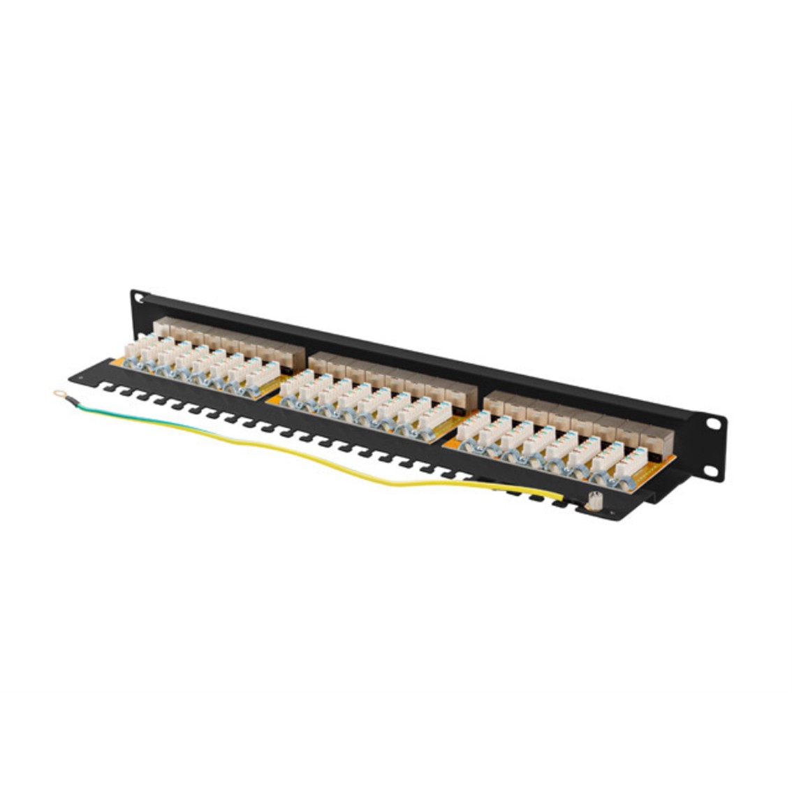 PATCH PANEL LANBERG 24 PUERTOS 1U CAT.6A FTP 19" NEGRO