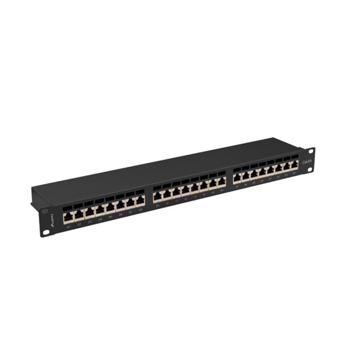 PATCH PANEL LANBERG 24 PUERTOS 1U CAT.6A FTP 19" NEGRO