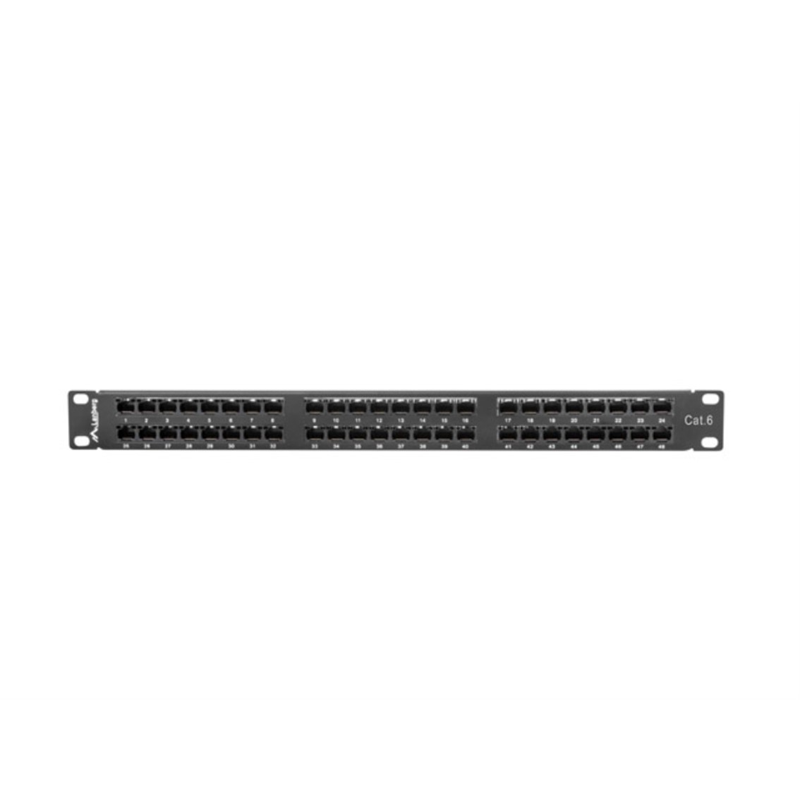 PATCH PANEL LANBERG 48 PUERTOS 1U CAT.6 19" NEGRO