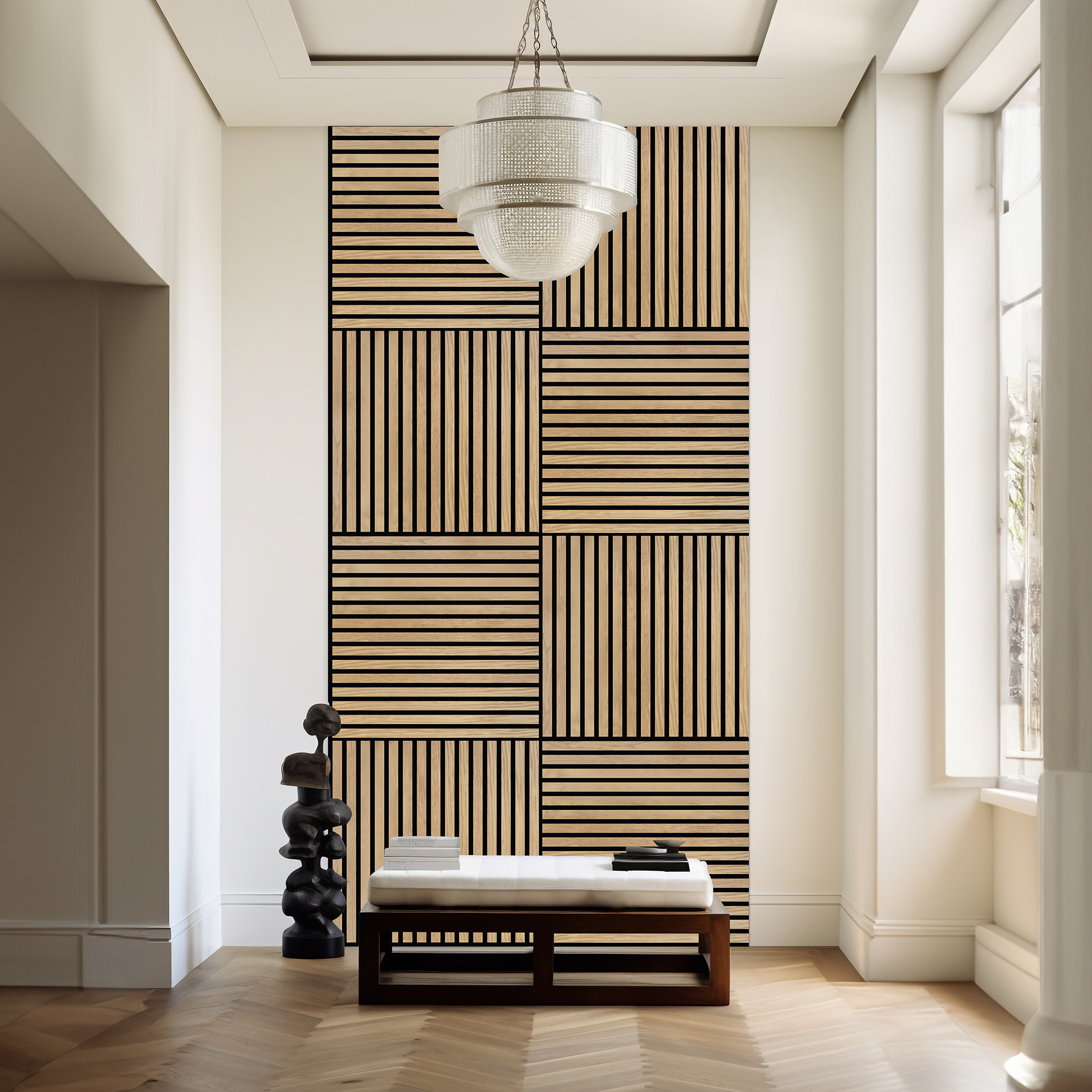 Phoenix Artpanel Panel Acustico Decorativo de Madera 60 x 60 4 Piezas Color Roble