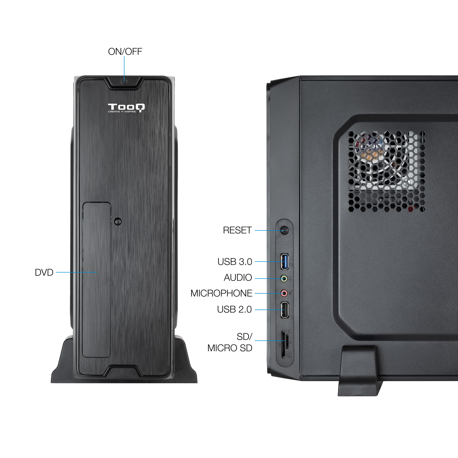 CAJA ORDENADOR TOOQ TQC-3007U3CD M-ATX 500W
