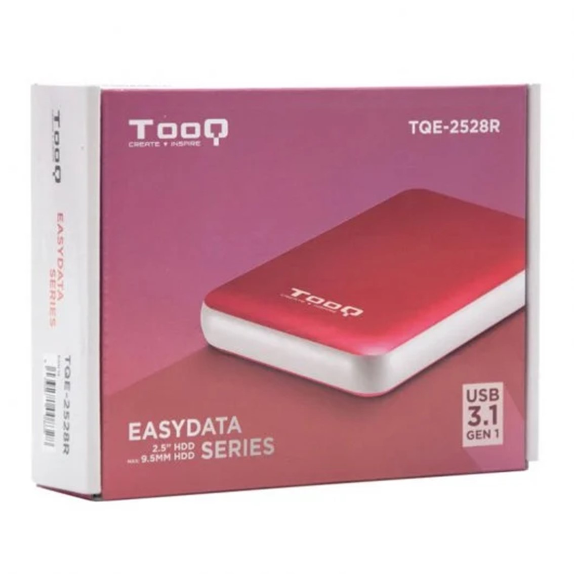 CARCASA DISCO DURO TOOQ TQE-2528R 2.5" SATA3 MICRO USB ROJA