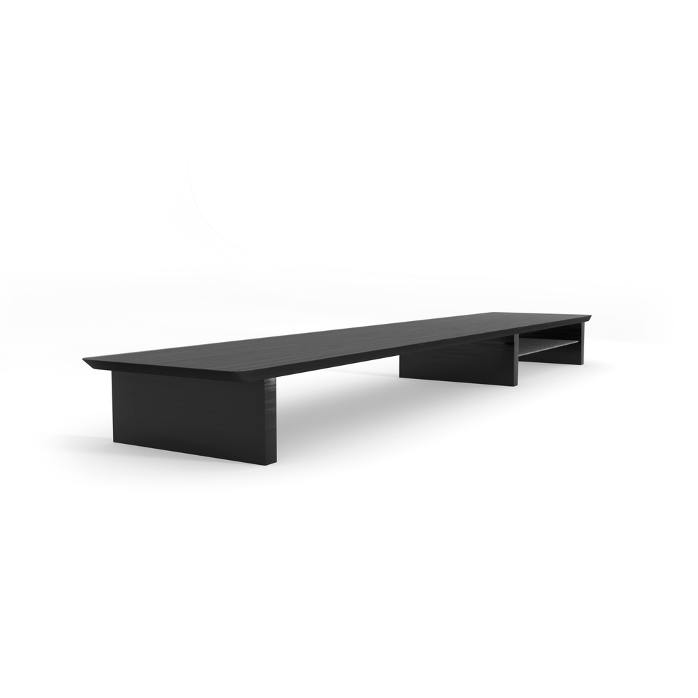 Phoenix Harmony Estante Elevador de Monitor en Madera para Escritorio Negro con Bandeja Forrada en Fieltro