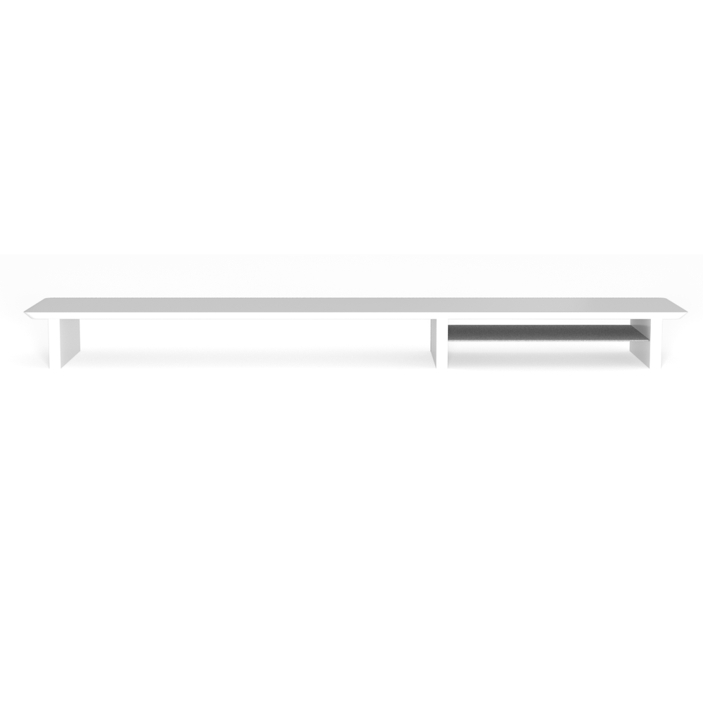 Phoenix Harmony Estante Elevador de Monitor en Madera para Escritorio Blanco con Bandeja Forrada en Fieltro