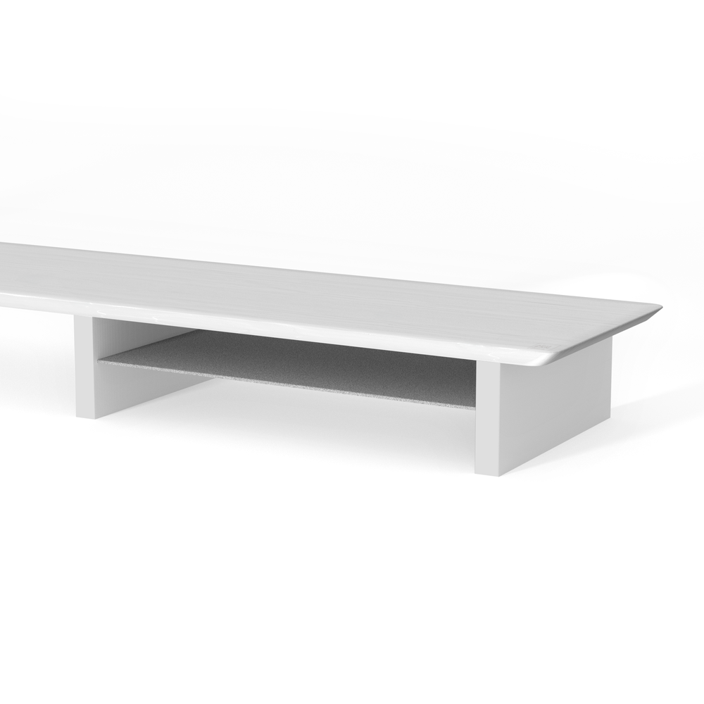 Phoenix Harmony Estante Elevador de Monitor en Madera para Escritorio Blanco con Bandeja Forrada en Fieltro