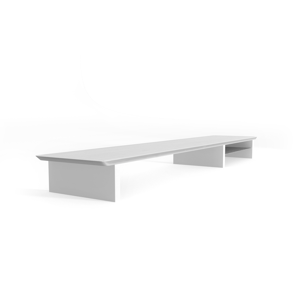 Phoenix Harmony Estante Elevador de Monitor en Madera para Escritorio Blanco con Bandeja Forrada en Fieltro
