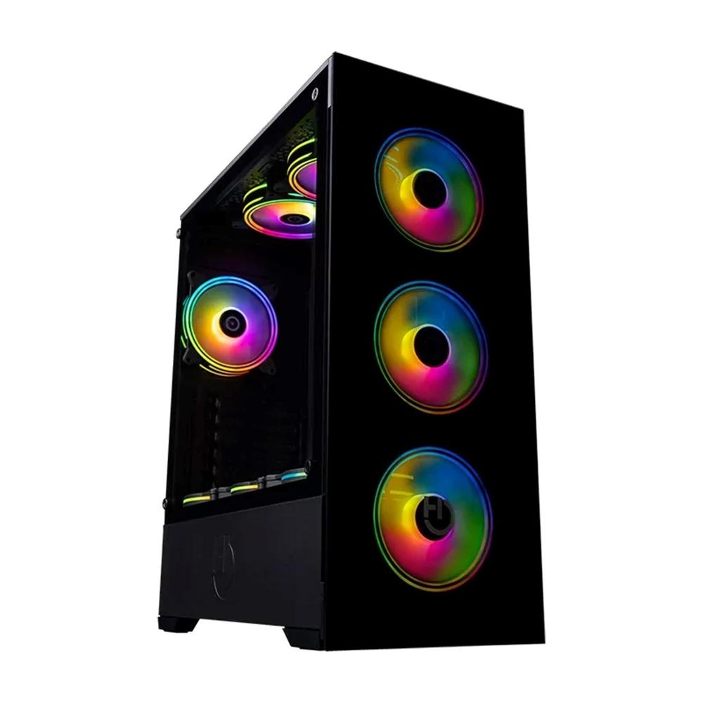 CAJA ORDENADOR GAMING HIDITEC Z20-AURA ARGB ATX CRISTAL TEMPLADO NEGRO