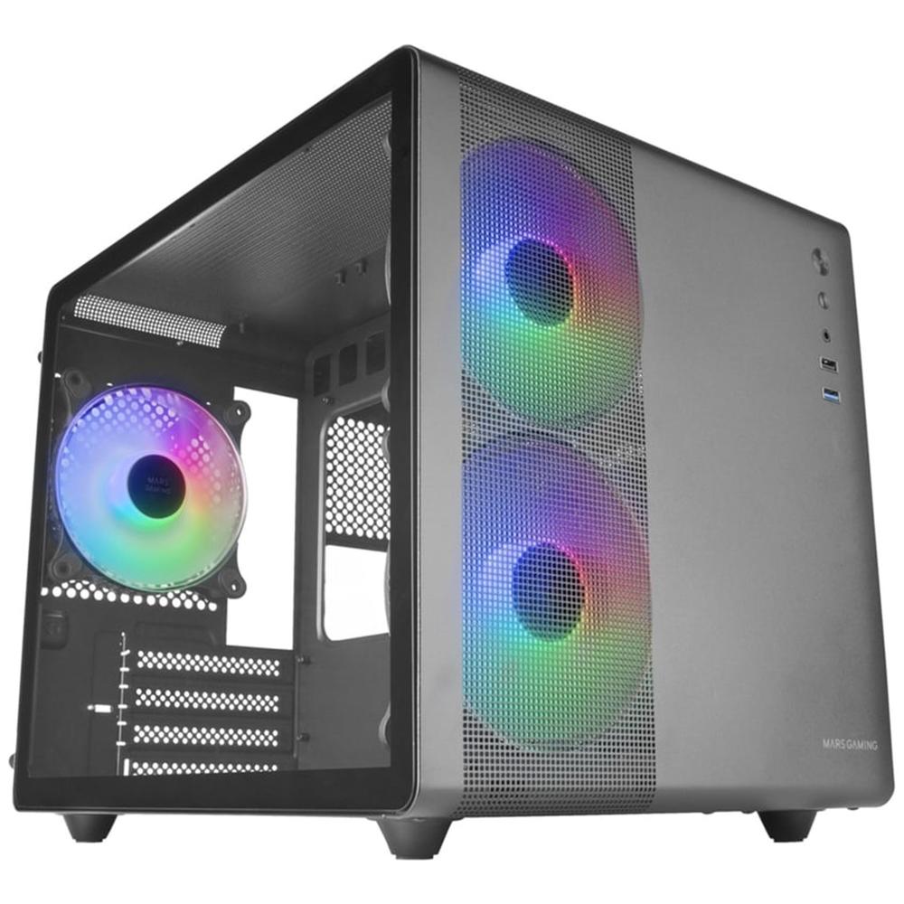 CAJA ORDENADOR MARS GAMING MC400 M-ATX FRGB CRISTAL TEMPLADO NEGRO