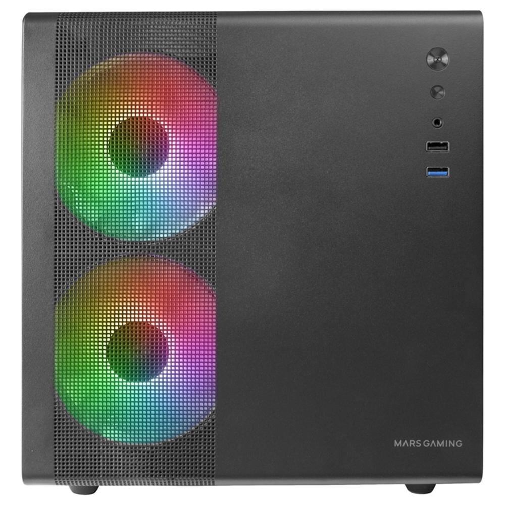 CAJA ORDENADOR MARS GAMING MC400 M-ATX FRGB CRISTAL TEMPLADO NEGRO