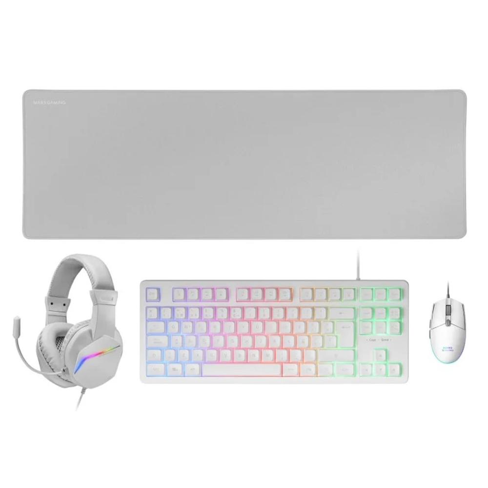 COMBO MARS GAMING MCP-RGB3W 4 EN 1 BLANCO
