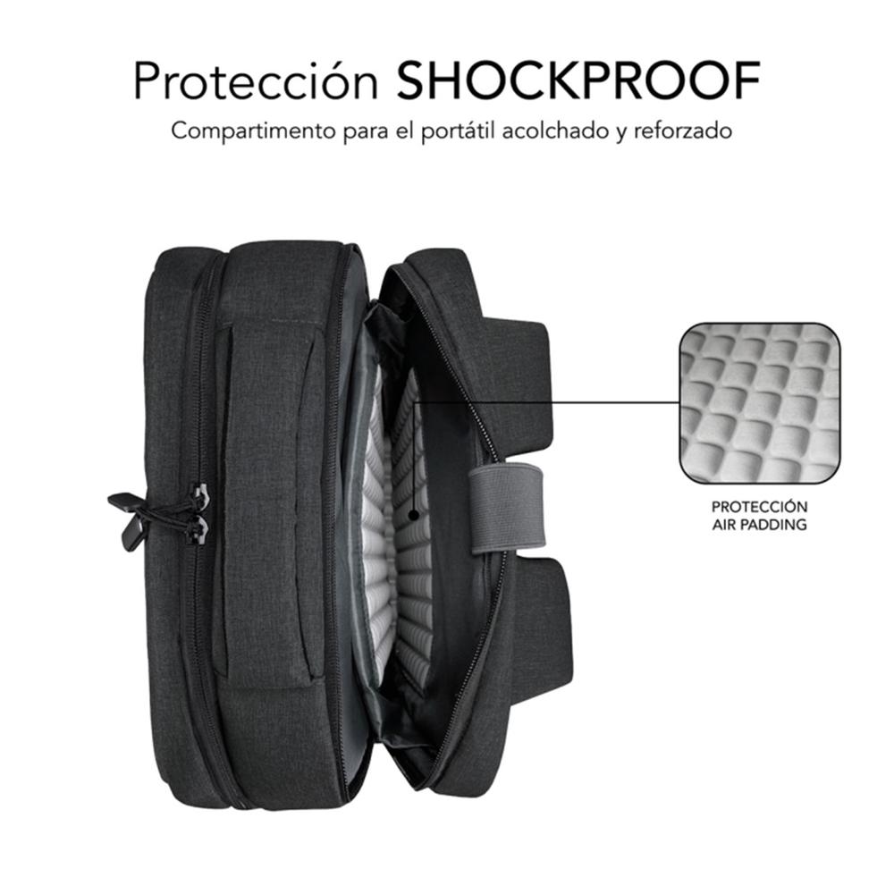 MOCHILA PARA PORTATIL SUBBLIM TRAVELLER AIRPADDING 15.6" GRIS