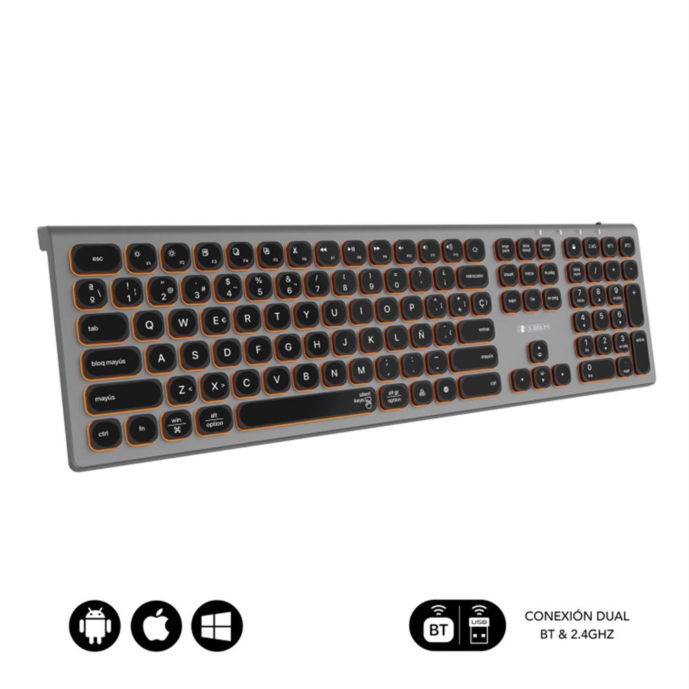 TECLADO SUBBLIM MASTER ILUMINADO EXT INALAMBRICO GRIS/NEGRO
