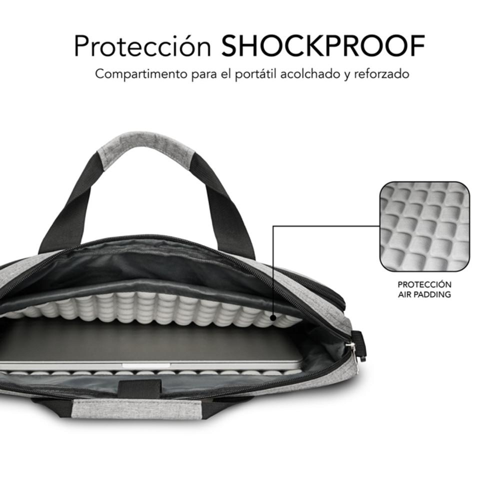 MALETIN PARA PORTATIL SUBBLIM AIR PADDING 15.6" GRIS