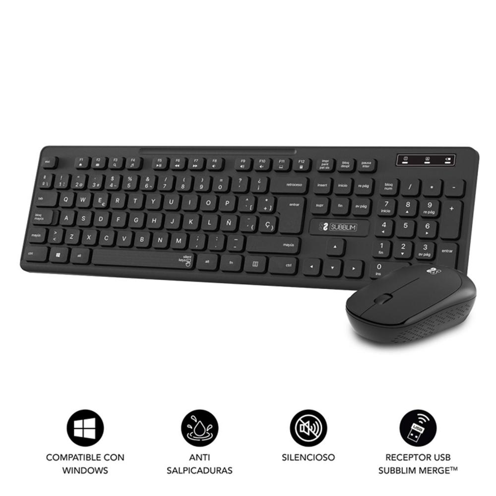 TECLADO + RATON SUBBLIM SUBKBC-CSSW10 INALAMBRICO