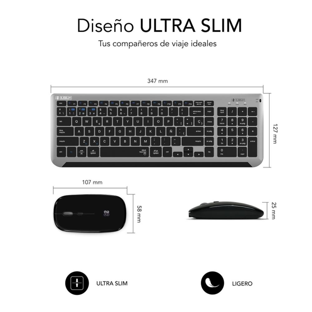 TECLADO + RATON SUBBLIM SUBKBC-DCEP20 INALAMBRICO