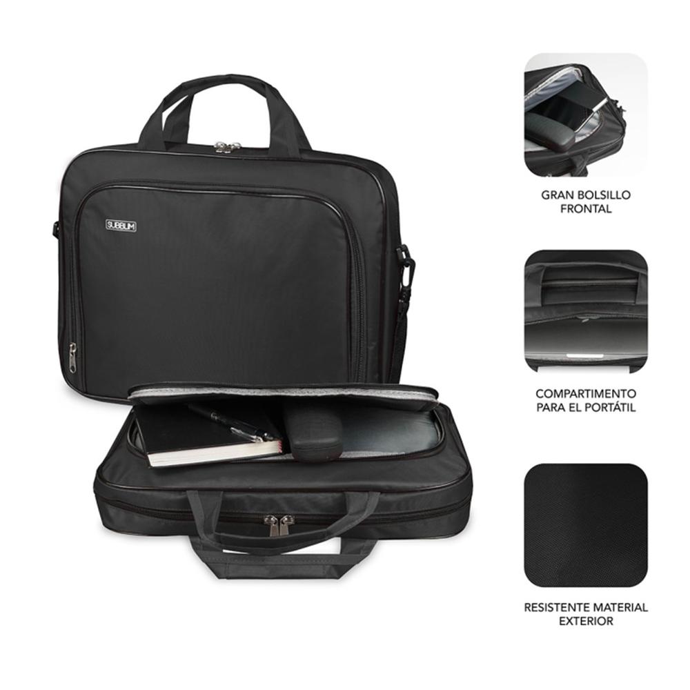 MALETIN SUBBLIM OXFORD PARA PORTATIL 13.3"-14" NEGRO